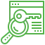 Lupe und Schlüssel im Browser als Symbol für SEO Keywordrecherche